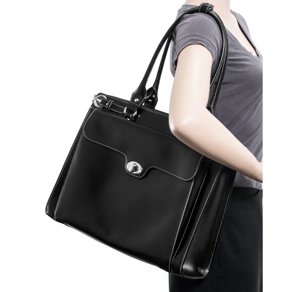 McKlein Winnetka Ladies' Leather 15.4" Laptop Briefcase Bag - Picture 2 of 13